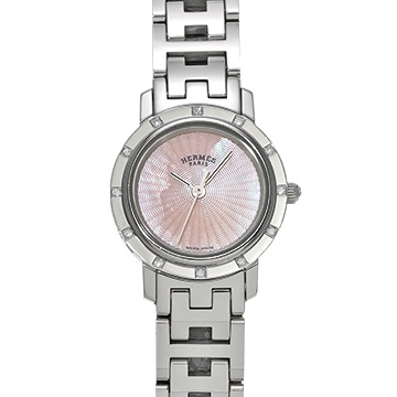 エルメス クリッパー ナクレ CL4.230 ピンクシェル レディース 時計 【中古】【wristwatch】