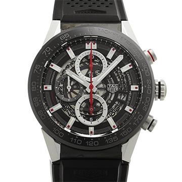 タグ ホイヤー カレラ キャリバーホイヤー01 クロノグラフ CAR201V.FT6046 ブラック メンズ 時計 【中古】【wristwatch】