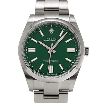 ロレックス オイスターパーペチュアル 41 124300 グリーン メンズ 時計 【中古】【wristwatch】