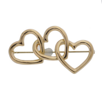 ティファニー トリプルハート ブローチ  ゴールド 18Kイエローゴールド レディース ジュエリー 【中古】【jewelry】