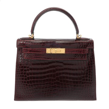 エルメス ケリー 28 外縫い ルージュアッシュ ポロサスマット レディース バッグ 【中古】【bag】