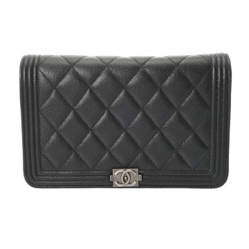 シャネル ボーイシャネル チェーンウォレット ブラック AP1117 グレインドカーフスキン レディース バッグ 【中古】【bag】