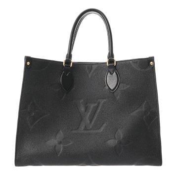 ルイ ヴィトン モノグラムアンプラント オンザゴーMM ノワール M59245 レザー レディース バッグ 【中古】【bag】