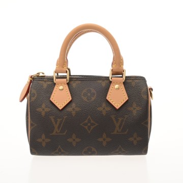 ルイ ヴィトン モノグラム ナノ スピーディ ブラウン M81085 モノグラムキャンバス レディース バッグ 【中古】【bag】