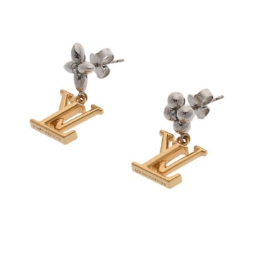 ルイ ヴィトン ピアス パンダントLV アイコニック ゴールド/シルバー M01287 メタル レディース ジュエリー 【中古】【jewelry】