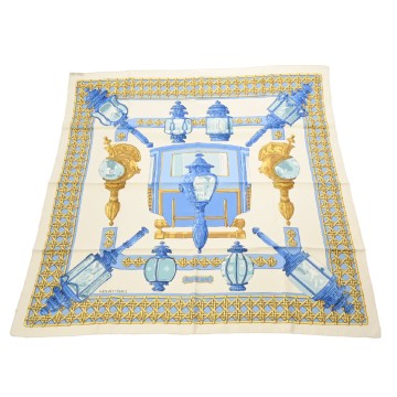 エルメス カレ90 FEUX DE ROUTE マルチカラー シルク100％ レディース 【中古】【other】
