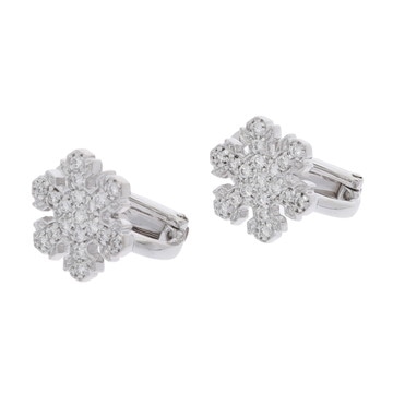 ブルガリ スノーフレーク ピアス シルバー 322435 K18ホワイトゴールド WG レディース ジュエリー 【中古】【jewelry】