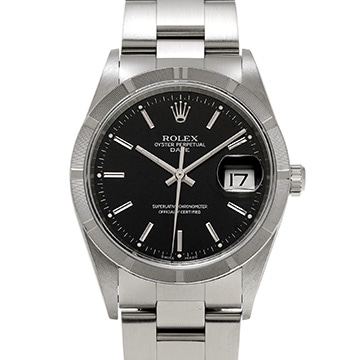 ロレックス オイスターパーペチュアル デイト 15210 ブラック メンズ 時計 【中古】【wristwatch】