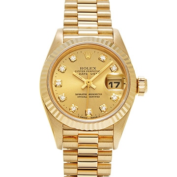 ロレックス デイトジャスト 69178G シャンパン/ダイヤモンド レディース 時計 【中古】【wristwatch】