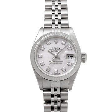 ロレックス デイトジャスト 79174NG ホワイトシェル/ダイヤモンド レディース 時計 【中古】【wristwatch】