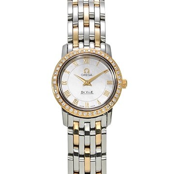 オメガ デ・ヴィル プレステージ クォーツ 4375.71 ホワイトシェル レディース 時計 【中古】【wristwatch】