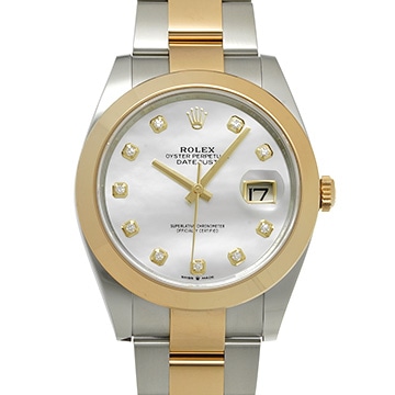 ロレックス デイトジャスト 41 126303NG ホワイトシェル/ダイヤモンド メンズ 時計 【中古】【wristwatch】