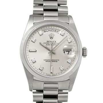 ロレックス デイデイト 36 18206A シルバー/ダイヤモンド メンズ 時計 【中古】【wristwatch】