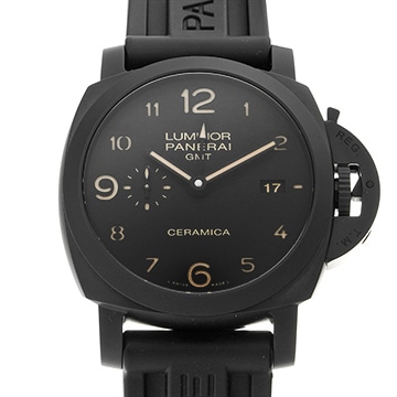 パネライ ルミノール 1950 GMT セラミカ PAM00441 ブラック メンズ 時計 【中古】【wristwatch】