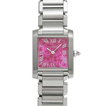 カルティエ タンク フランセーズ SM W51030Q3 ラズベリー レディース 時計 【中古】【wristwatch】