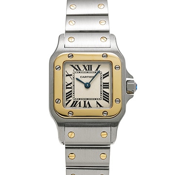 カルティエ サントス ガルベ SM W20012C4 アイボリー レディース 時計 【中古】【wristwatch】