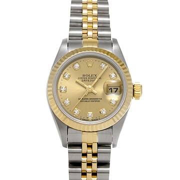 ロレックス デイトジャスト 26 69173G シャンパン/ダイヤモンド レディース 時計 【中古】【wristwatch】