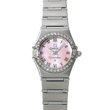 オメガ コンステレーション ミニ クォーツ 1466.83 ピンクシェル レディース 時計 【中古】【wristwatch】