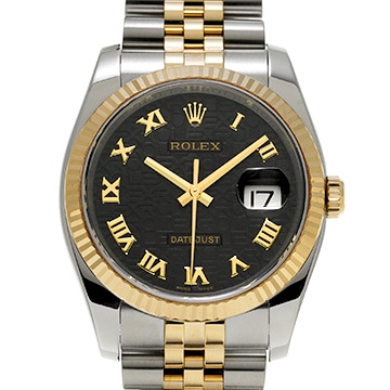 ロレックス デイトジャスト 116233 ブラックコンピュータ メンズ 時計 【中古】【wristwatch】