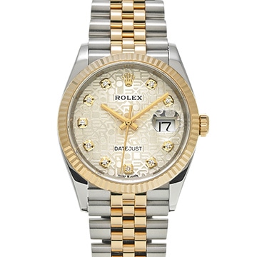 ロレックス デイトジャスト 36 126233G シルバーコンピュータ/ダイヤモンド メンズ 時計 【中古】【wristwatch】