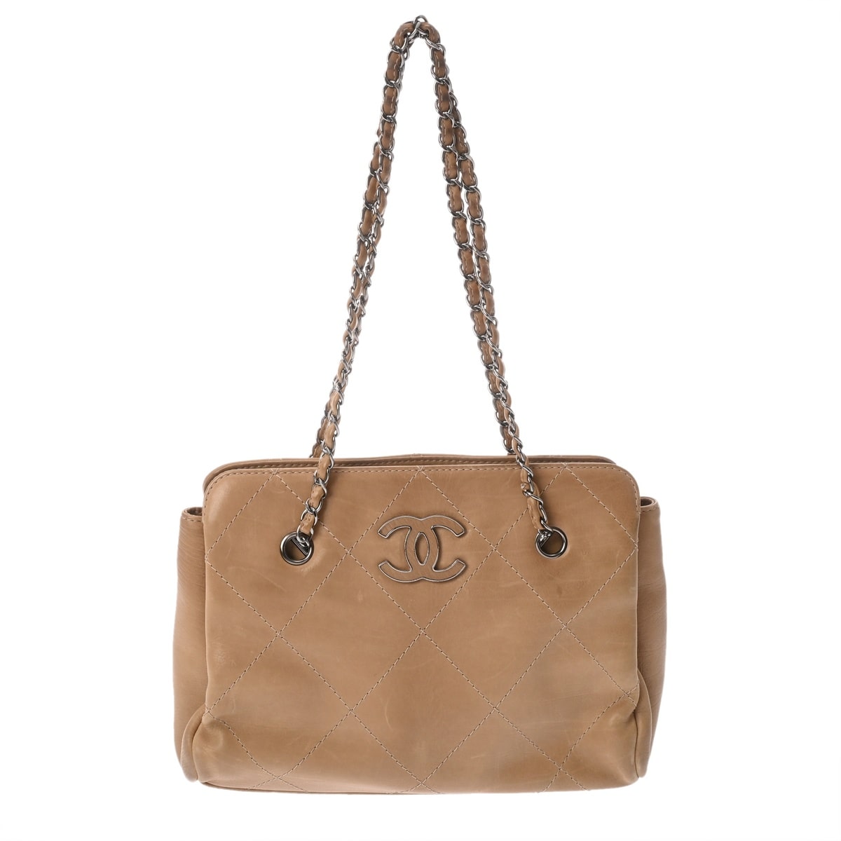 シャネル チェーンショルダー ベージュ カーフスキン レディース バッグ 【中古】【bag】