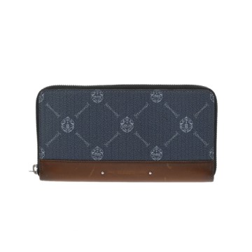 ベルルッティ イタウバ ロングジップウォレット  ブルー/ブラウン/シルバー金具 E1211P スクリットレザー メンズ 財布 【中古】【purse】