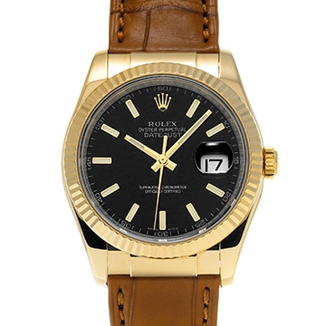 ロレックス デイトジャスト 116138 ブラック メンズ 時計 【中古】【wristwatch】