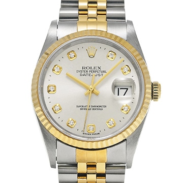 ロレックス デイトジャスト 16233G グレー/ダイヤモンド メンズ 時計 【中古】【wristwatch】