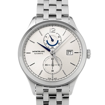 モンブラン ヘリテイジ クロノメトリー デュアルタイム 112648 シルバー メンズ 時計 【中古】【wristwatch】