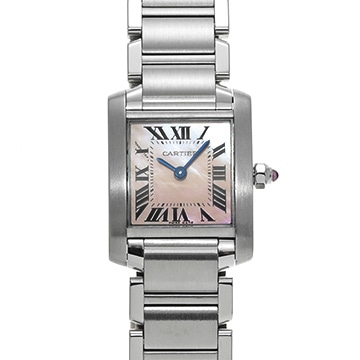 カルティエ タンクフランセーズ SM　 W51028Q3 ピンクシェル レディース 時計 【中古】【wristwatch】