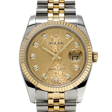 ロレックス デイトジャスト 116233G シャンパンコンピュータ/ダイヤモンド メンズ 時計 【中古】【wristwatch】