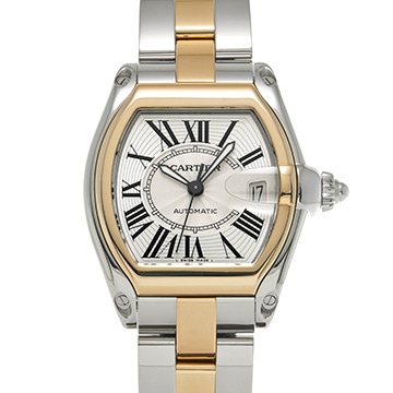 カルティエ ロードスター LM コンビ W62031Y4 シルバー メンズ 時計 【中古】【wristwatch】