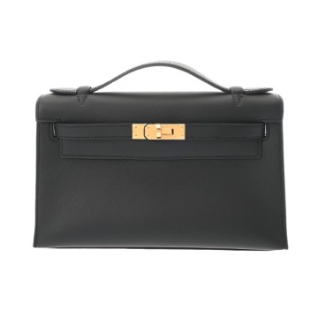エルメス ポシェットケリー  ブラック ヴォースイフト レディース バッグ 【未使用】【bag】