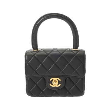 シャネル 親子バッグ(親欠品) ブラック A04193 ラムスキン レディース バッグ 【中古】【bag】