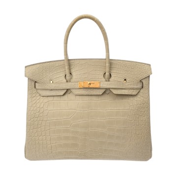 エルメス バーキン 35 パールグレー アリゲーターマット レディース バッグ 【中古】【bag】
