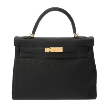 エルメス ケリー 32 内縫い 2WAY ブラック トゴ レディース バッグ 【中古】【bag】