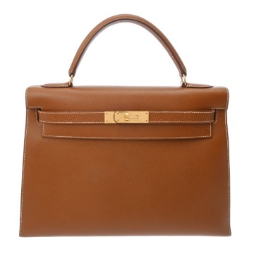 エルメス ケリー 32 外縫い ゴールド クシュベル レディース バッグ 【中古】【bag】