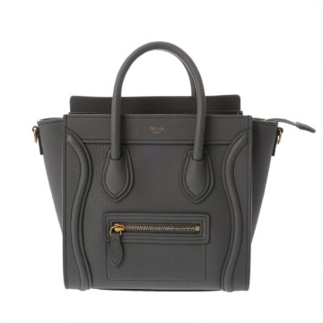 セリーヌ ラゲージ ナノ コール 189243AQL.10KL ドラムドカーフ レディース バッグ 【中古】【bag】