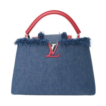 ルイ ヴィトン カプシーヌ PM 2WAY ブルー/レッド M52996 デニム/トリヨンレザー レディース バッグ 【中古】【bag】