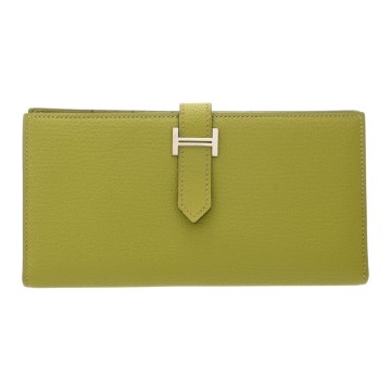 エルメス ベアン スフレ アニスグリーン シェーブル レディース 財布 【中古】【purse】