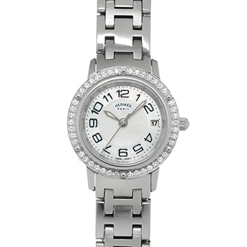 エルメス クリッパー CP1.230 ホワイトシェル レディース 時計 【中古】【wristwatch】
