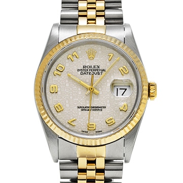 ロレックス デイトジャスト 36 16233 アイボリーコンピュータ メンズ 時計 【中古】【wristwatch】