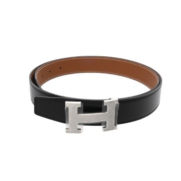 エルメス ベルトバックル レザーベルト キット #100 ブラック/ゴールド ボックスカーフ/トゴ レディース 【新品】【other】