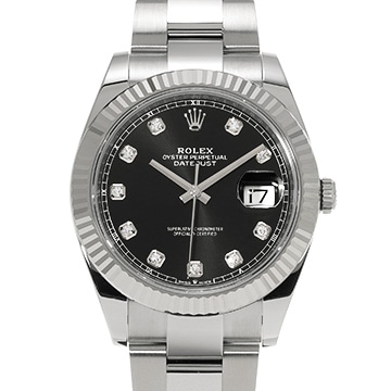 ロレックス デイトジャスト 41 126334G ブライトブラック/ダイヤモンド メンズ 時計 【新品】【wristwatch】