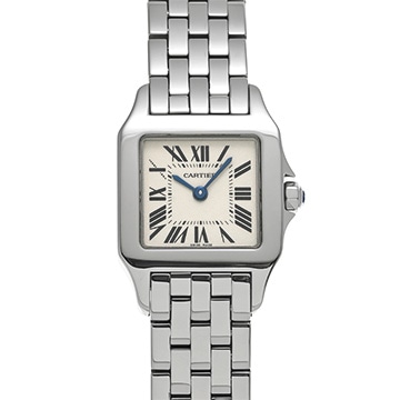 カルティエ サントス ドゥモワゼル SM W25064Z5 ホワイト レディース 時計 【中古】【wristwatch】