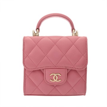 シャネル マトラッセ チェーンクラッチ ピンク AP2682 ラムスキン レディース バッグ 【中古】【bag】