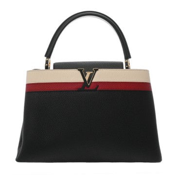 ルイ ヴィトン カプシーヌ MM ブラック/ベージュ/レッド M42924 トリヨンレザー レディース バッグ 【中古】【bag】