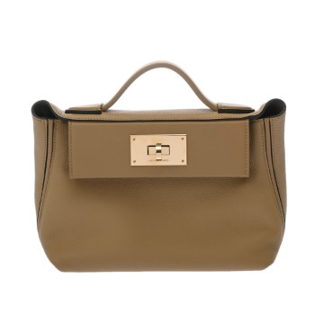 エルメス 24/24 MINI ヴェルソ トレンチ/エトゥープ エバーカラー/ヴォースイフト レディース バッグ 【中古】【bag】