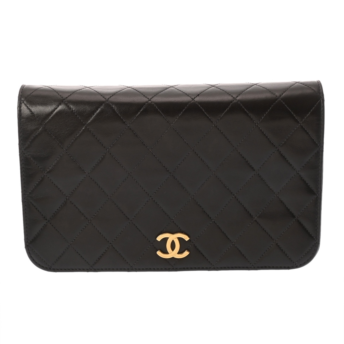 シャネル マトラッセ プッシュロックチェーンショルダー ブラック ラムスキン レディース バッグ 【中古】【bag】