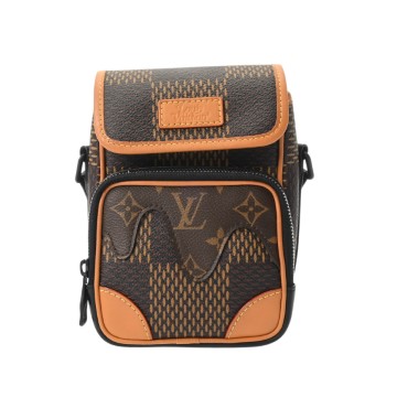 ルイ ヴィトン モノグラム/ダミエジャイアント アマゾン メッセンジャー LV×NIGO ブラウン N40357 ダミエ・ジャイアント・キャンバス/モノグラムキャンバス レディース バッグ 【中古】【bag】